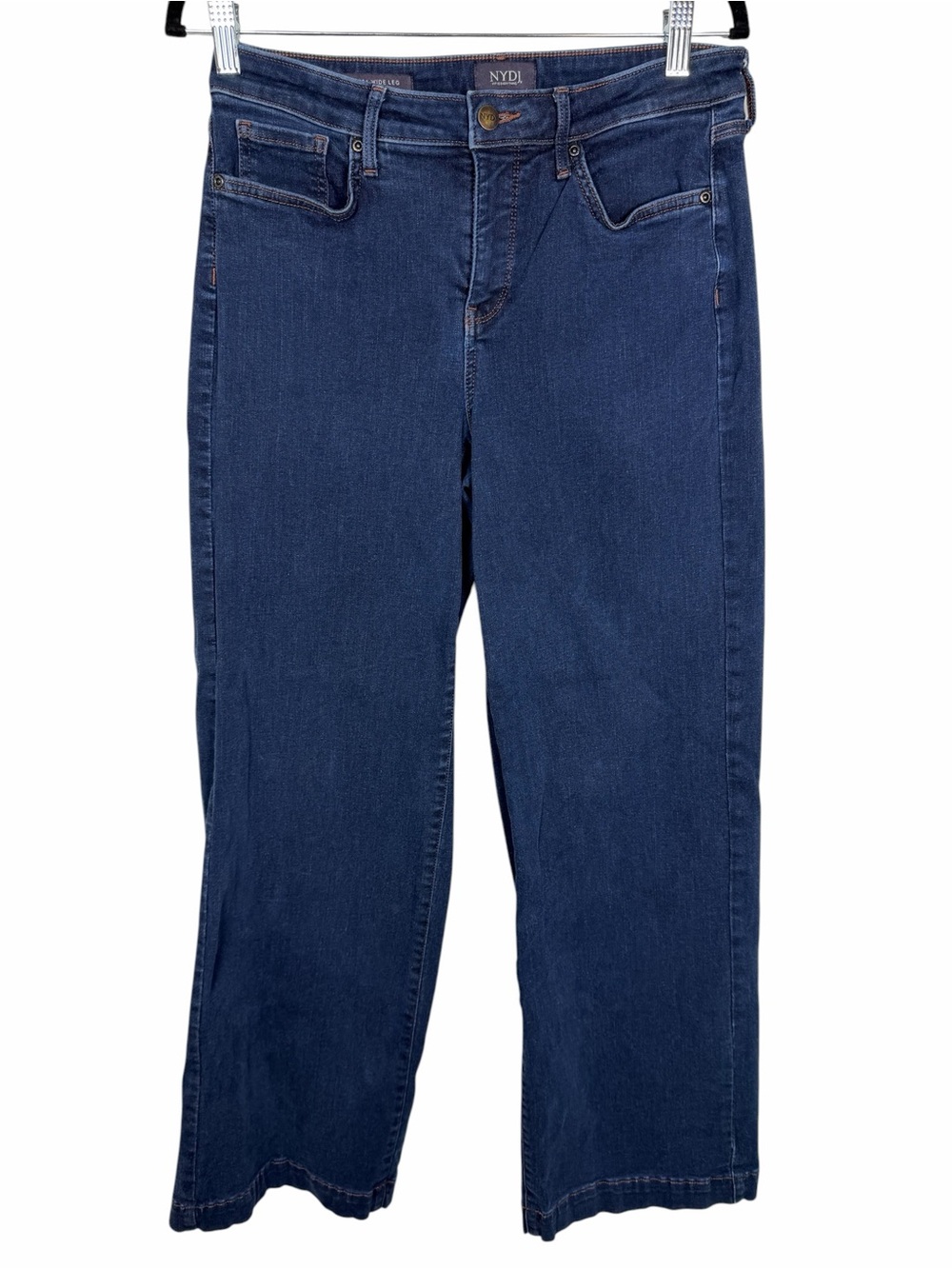 NYDJ Teresa Wide Leg Lift Tuck Jeans in Medium Magical Blue Size 8